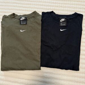Nike Short-Sleeve Crewneck Tees in Olive Green and Black